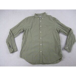 Old Navy Shirt‎ Mens XL Yellow Blue Gingham Check Built In Flex Long Sleeve